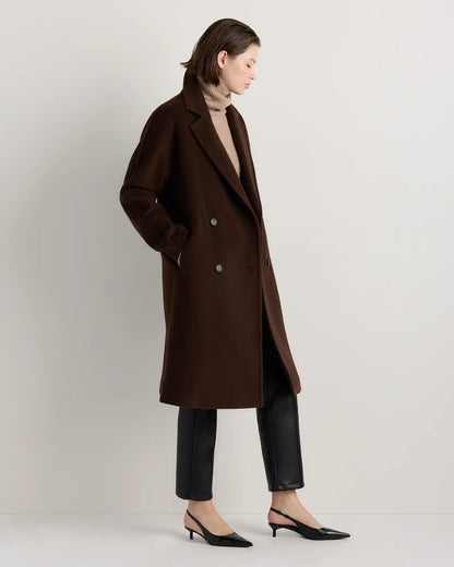 Wool Cashmere Double-Breasted Slouch Coat