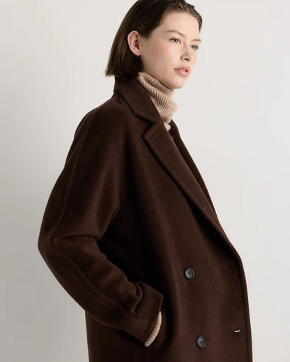 Wool Cashmere Double-Breasted Slouch Coat
