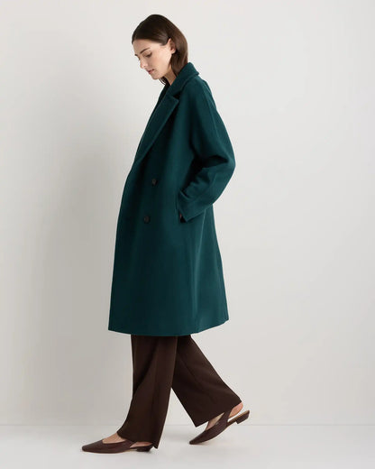 Wool Cashmere Double-Breasted Slouch Coat