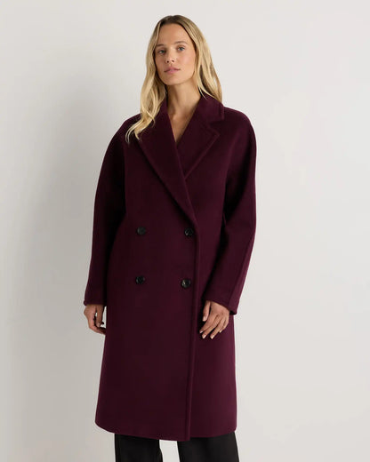 Wool Cashmere Double-Breasted Slouch Coat