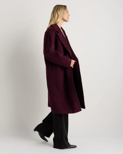Wool Cashmere Double-Breasted Slouch Coat