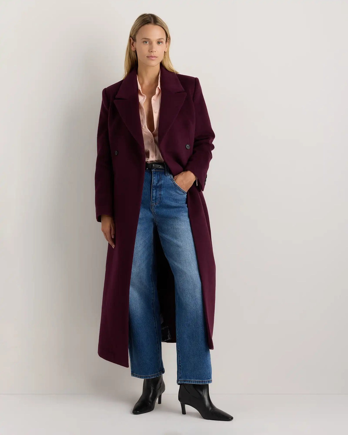 Wool Cashmere Tailored Long Coat