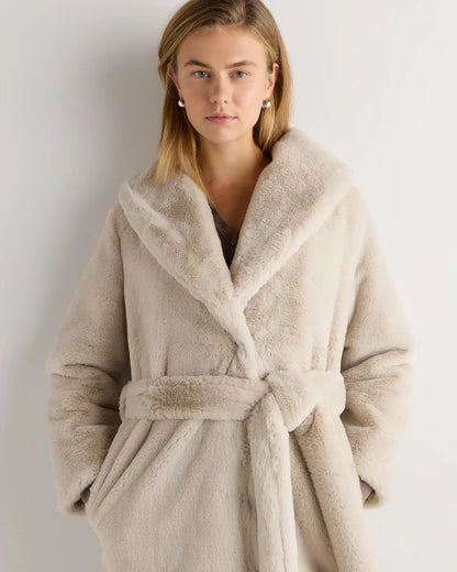 Faux Fur Maxi Wrap Coat