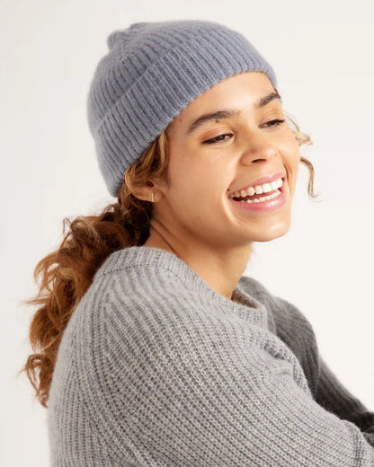 Mongolian Cashmere Ribbed Beanie