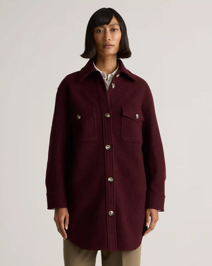 100% Merino Wool Long Shirt Jacket