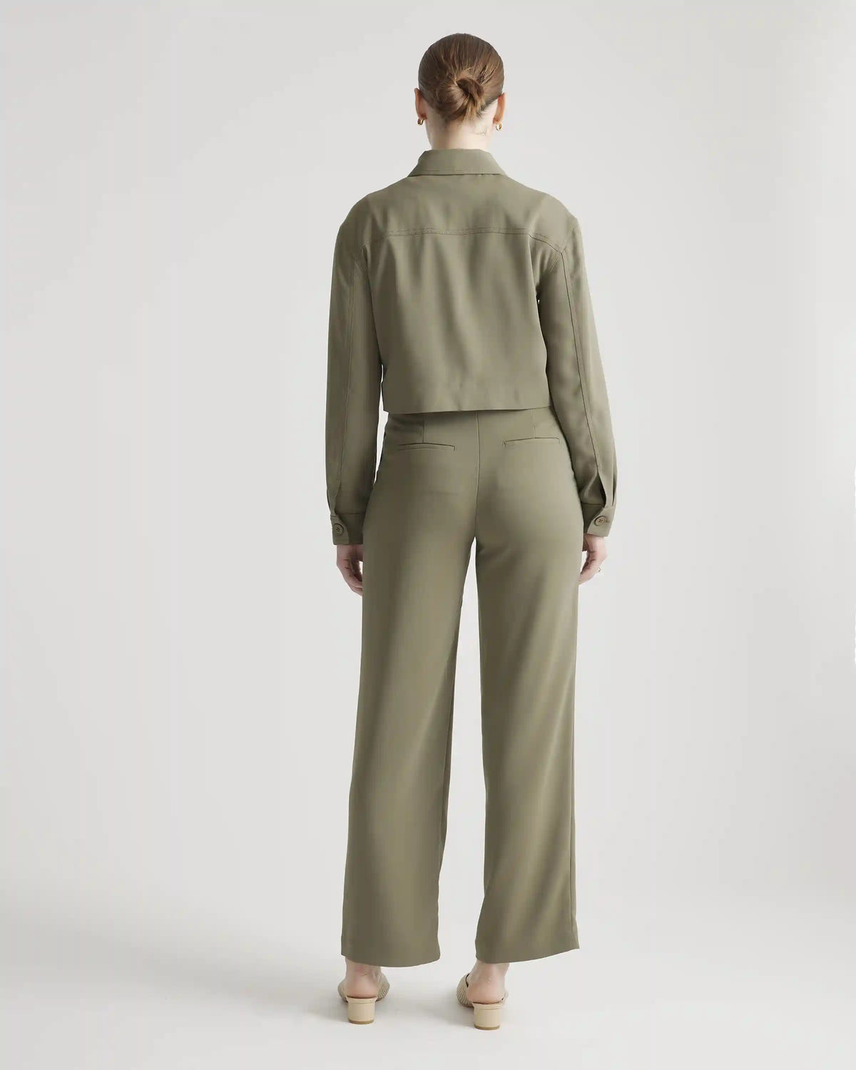 Stretch Crepe Cropped Jacket
