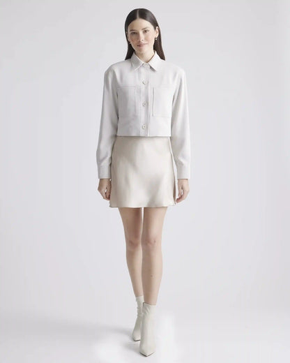 Stretch Crepe Cropped Jacket