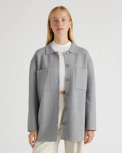 Eco-Knit Milano Stitch Oversized Shirt Jacket