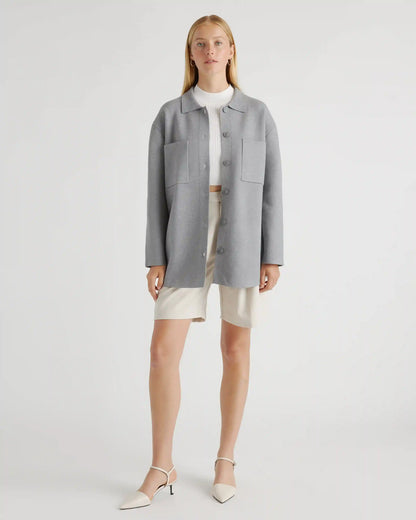 Eco-Knit Milano Stitch Oversized Shirt Jacket