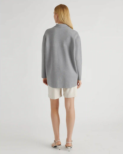 Eco-Knit Milano Stitch Oversized Shirt Jacket