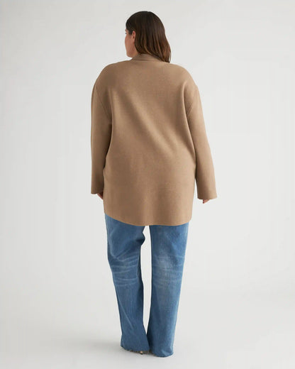 Eco-Knit Milano Stitch Oversized Shirt Jacket