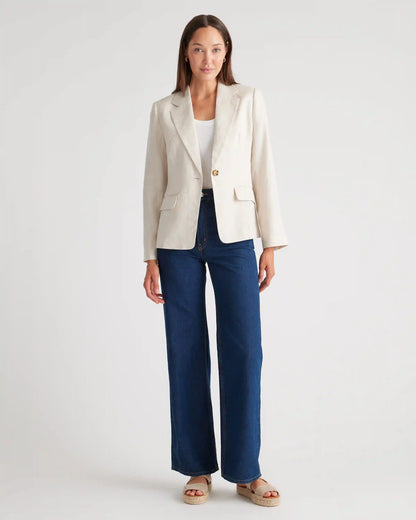100% European Linen Structured Blazer