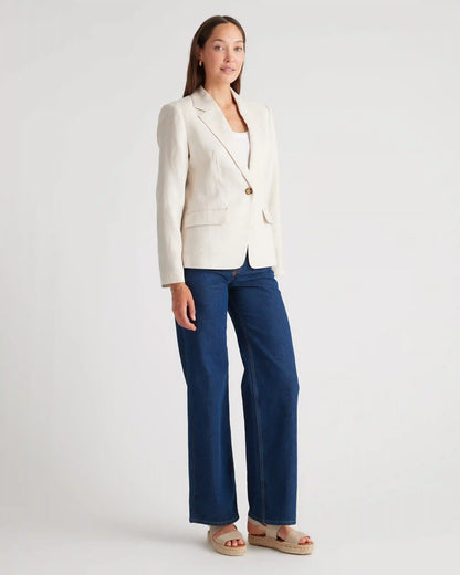 100% European Linen Structured Blazer