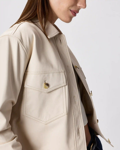 100% Leather Cropped Jacket