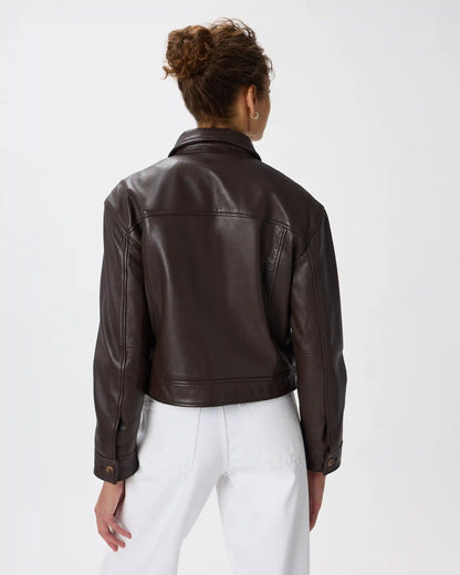 100% Leather Cropped Jacket