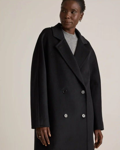 Italian Wool Double-Breasted Slouch Coat