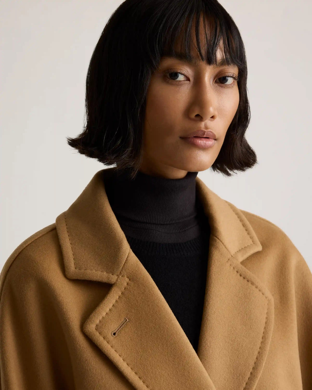 Italian Wool Double-Breasted Slouch Coat