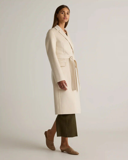 100% Mongolian Cashmere Double-Faced Wrap Coat