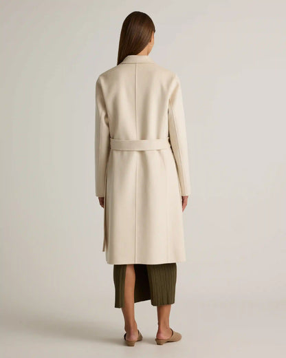 100% Mongolian Cashmere Double-Faced Wrap Coat