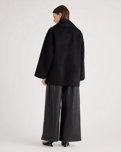 Double-Faced Merino Wool Scarf Coat