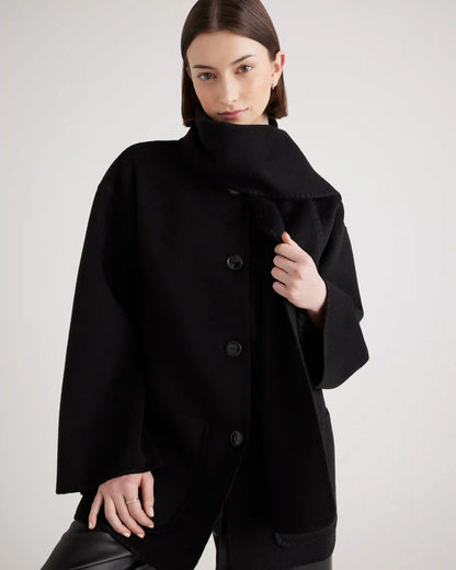 Double-Faced Merino Wool Scarf Coat