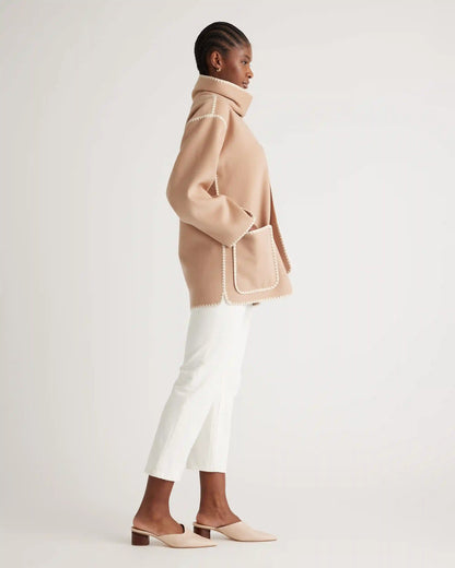 Double-Faced Merino Wool Scarf Coat