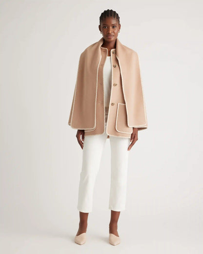 Double-Faced Merino Wool Scarf Coat