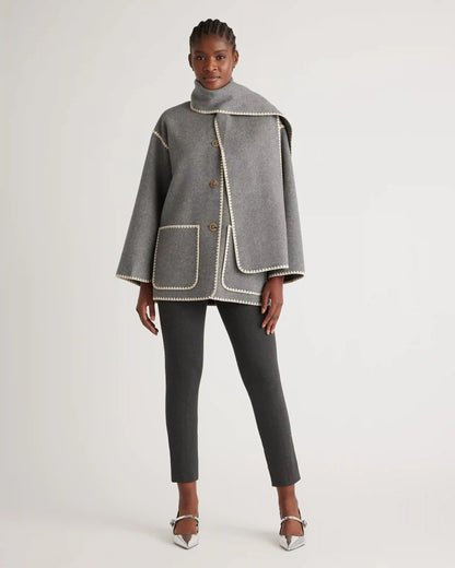 Double-Faced Merino Wool Scarf Coat