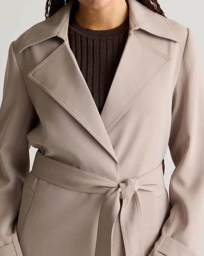 Stretch Crepe Trench Coat