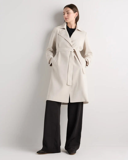 Stretch Crepe Trench Coat
