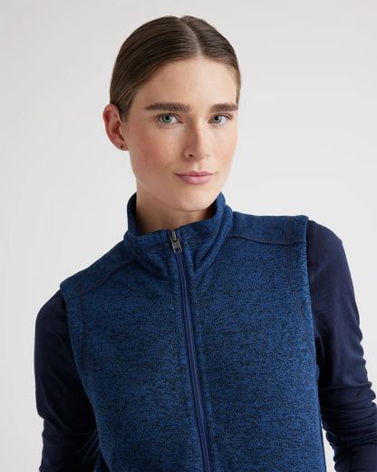 Sweater-Knit Fleece Full-Zip Vest