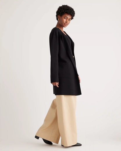 100% Organic Cotton Knit Collarless Coat