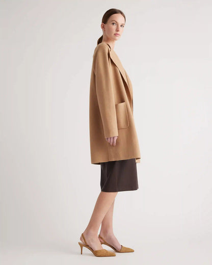100% Organic Cotton Knit Collarless Coat