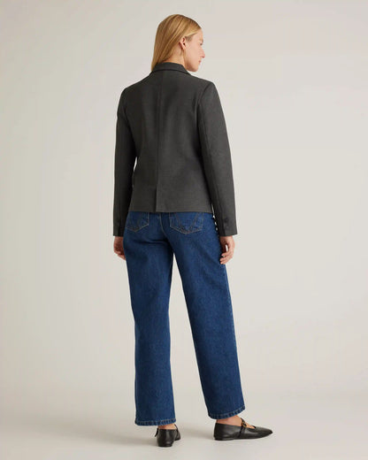 Ultra-Stretch Ponte Double-Breasted Blazer