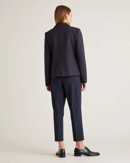 Ultra-Stretch Ponte Double-Breasted Blazer
