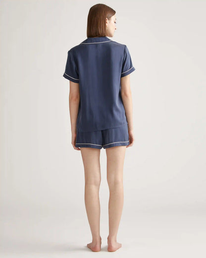 100% Washable Silk Pajama Short with Piping