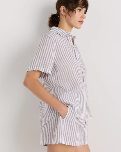 100% European Linen Shorts Pajama Set