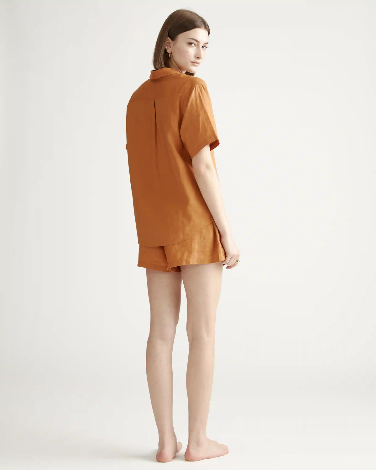 100% European Linen Shorts Pajama Set