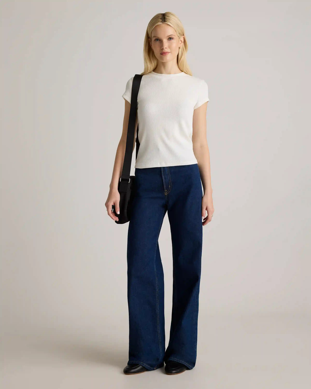 Organic Cotton Micro-Rib Crewneck Tee