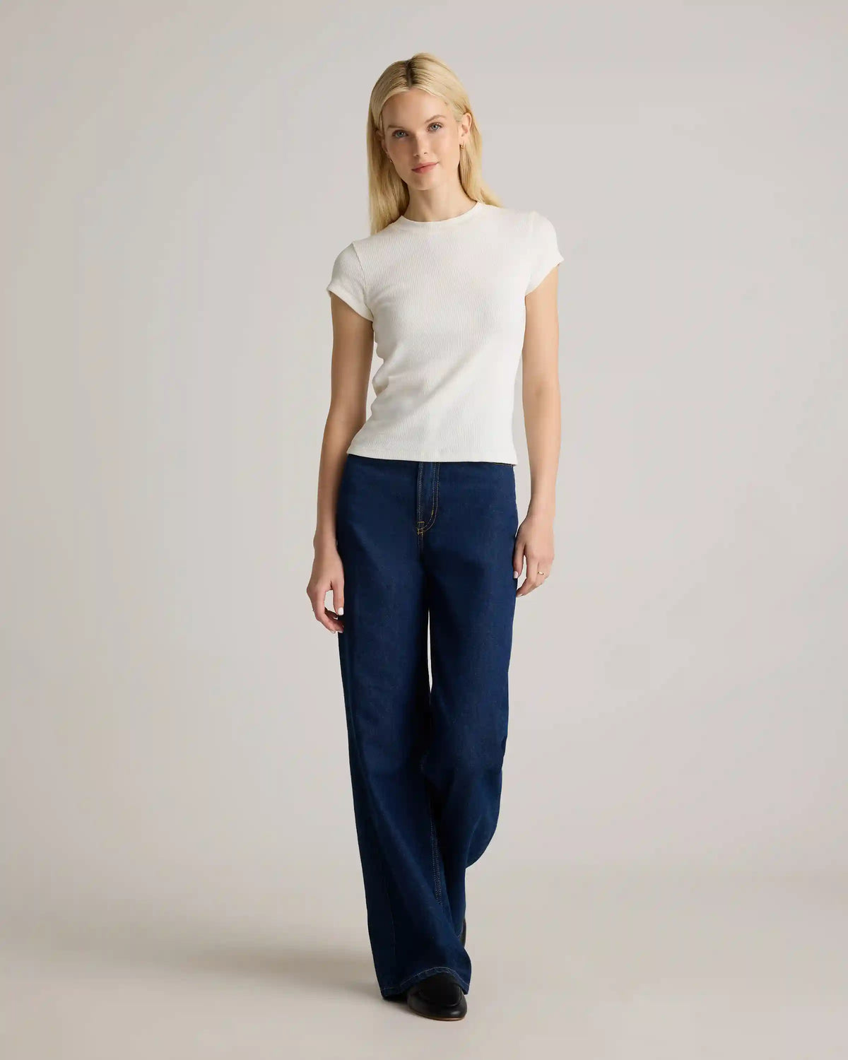 Organic Cotton Micro-Rib Crewneck Tee