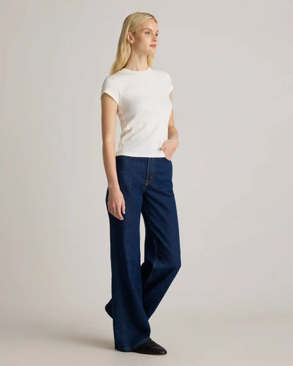 Organic Cotton Micro-Rib Crewneck Tee