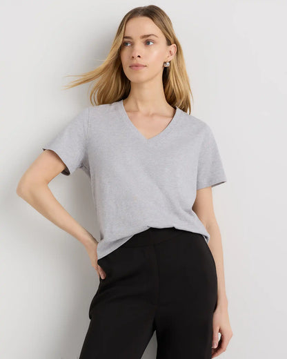 100% Organic Cotton Boxy V-Neck Tee