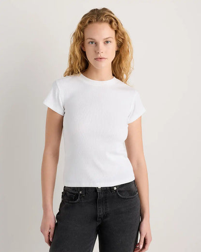 Organic Cotton Micro-Rib Crewneck Tee