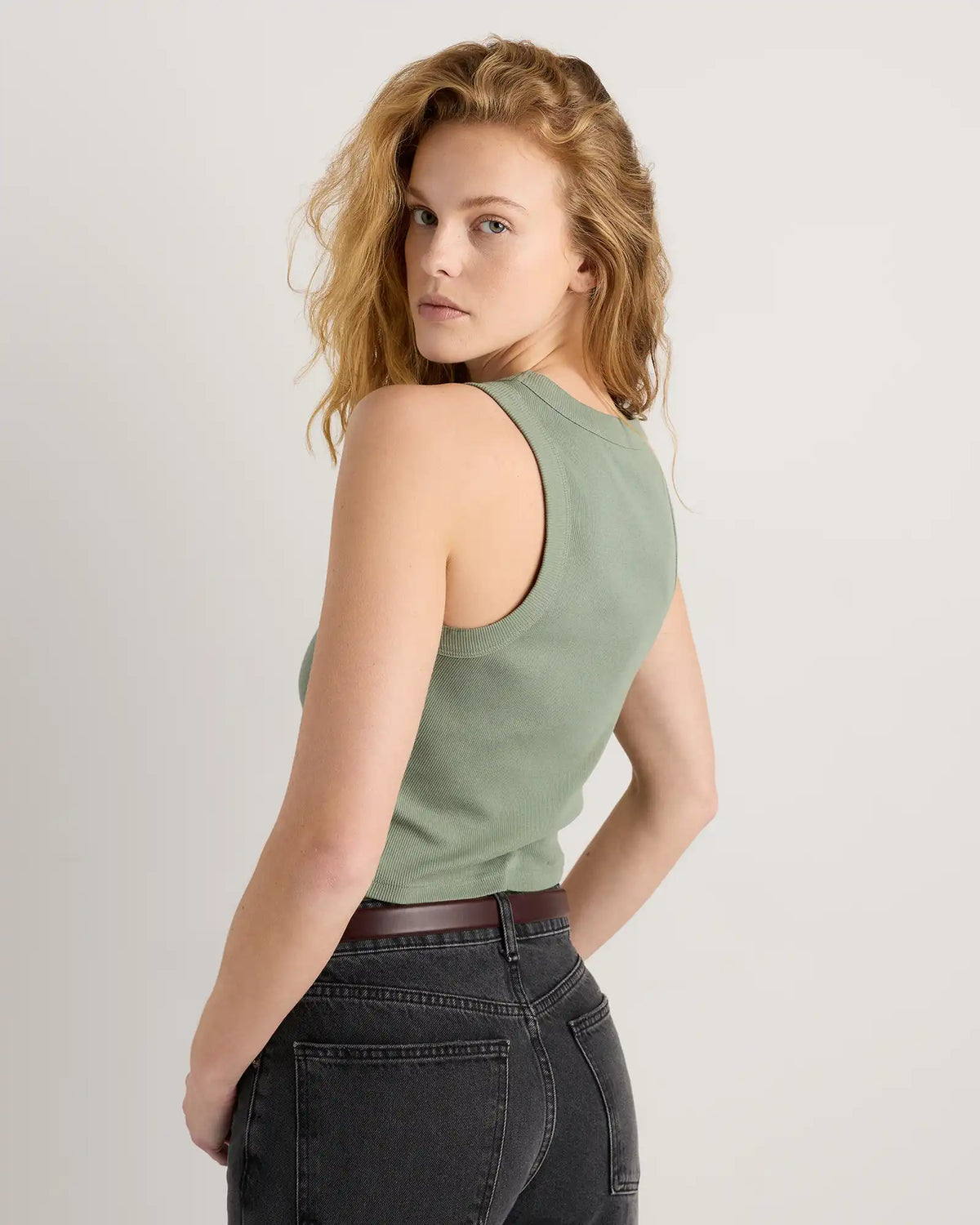 Organic Cotton Micro-Rib Cropped Cutaway Tank