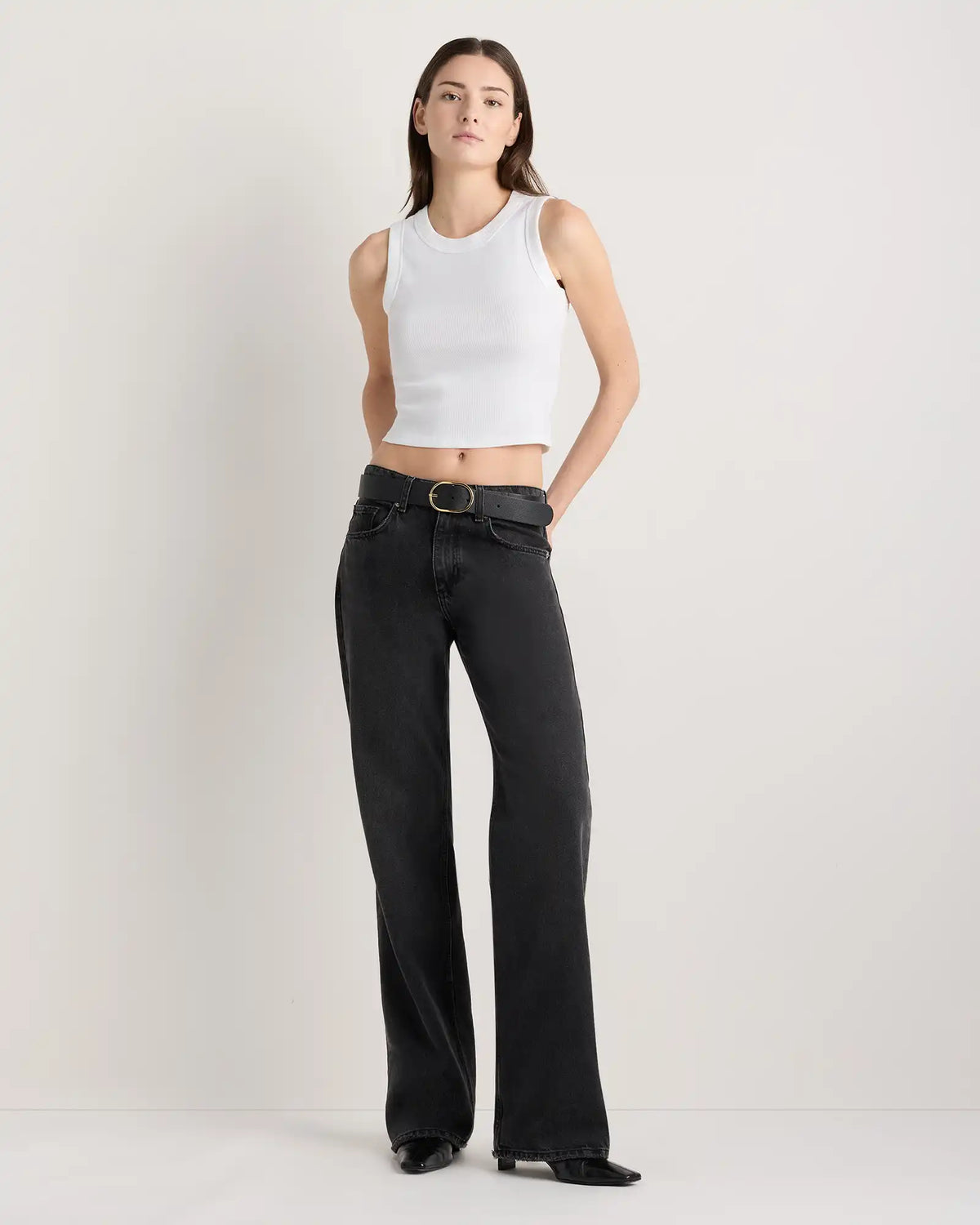 Organic Cotton Micro-Rib Cropped Cutaway Tank