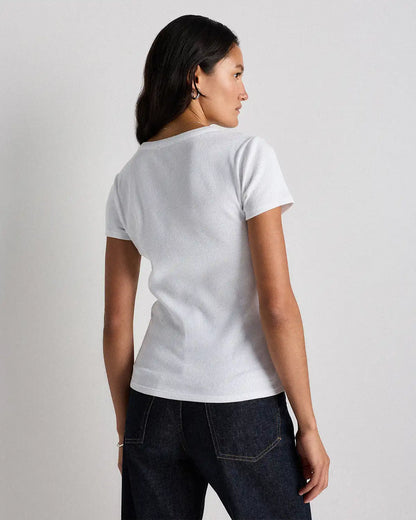 Organic Cotton Micro-Rib Button Tee