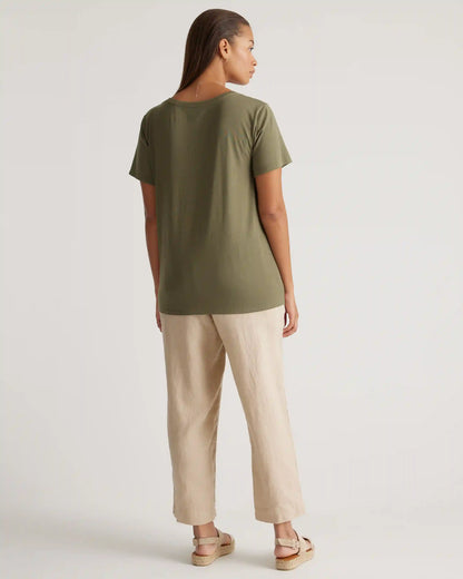 Cotton Modal Scoop Neck Tee