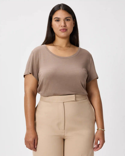 Cotton Modal Scoop Neck Tee