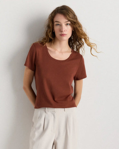 Cotton Modal Scoop Neck Tee