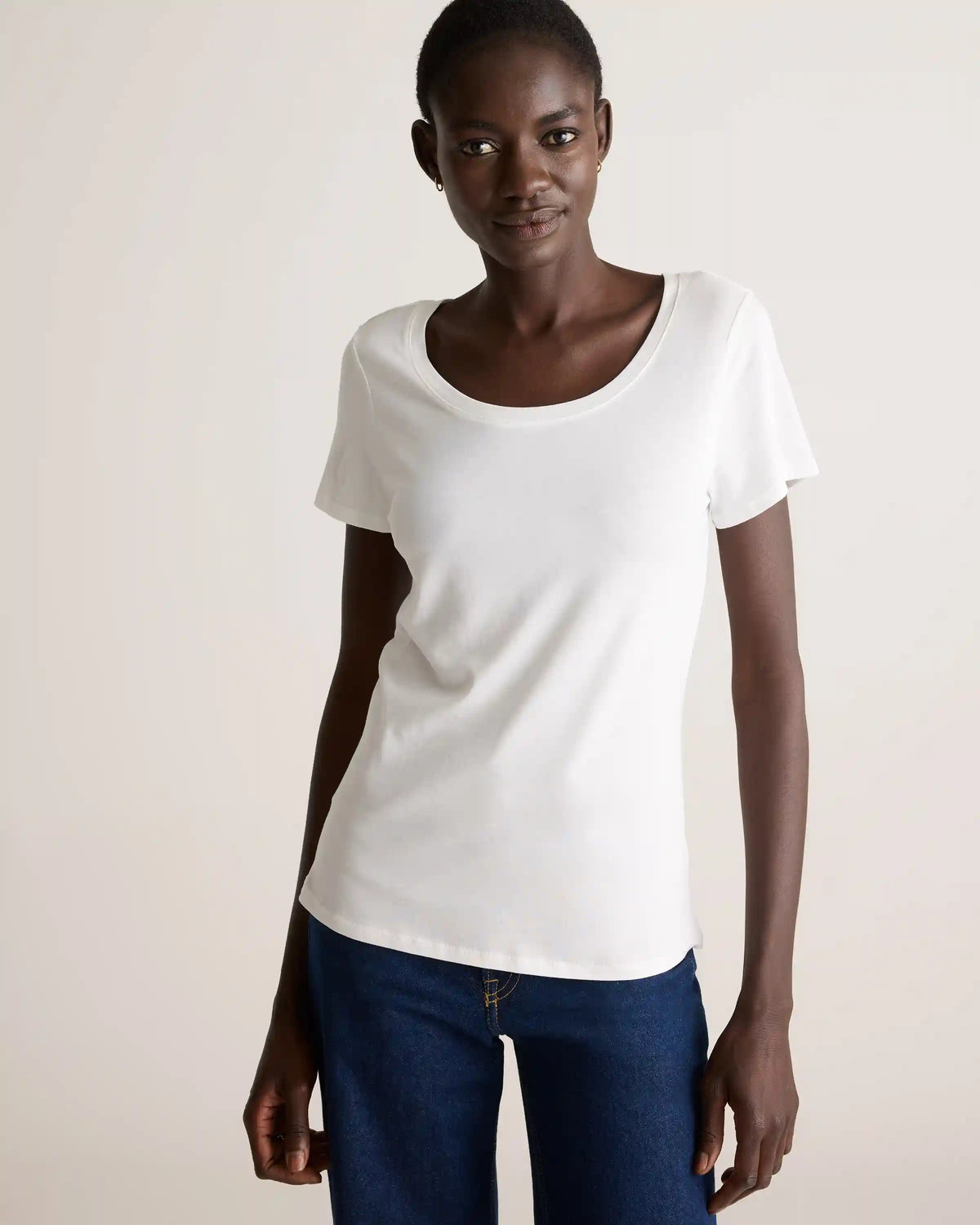 Cotton Modal Scoop Neck Tee